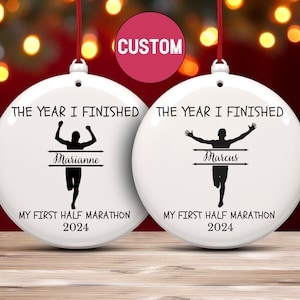 Custom Half Marathon Runner Ornament, Marathon Finisher Gift,Personalized Marathon Runner Ornament,Gift for Runners,First Half Marathon Gift