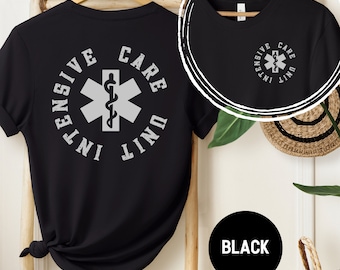 Camiseta de enfermera de UCI, camiseta de enfermera de cuidados críticos, camiseta de enfermera de cuidados intensivos, regalo de enfermera graduada, regalo de enfermera registrada, camiseta de equipo de unidad de cuidados intensivos