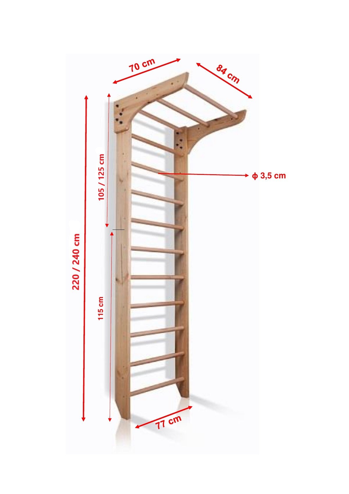 Wooden Wall Bars kinder1 Swedish Ladder Home Gym Sport Complex Ladder