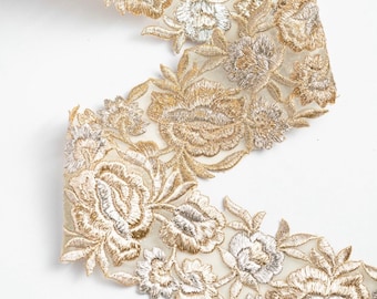 Gold zari threadwork  lace trim wedding trim saree border dupatta edgings and trims for curatins home decor sold 7cm by yard