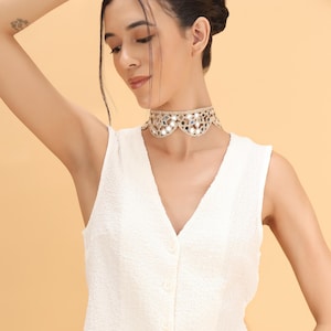 Choker In Pizzo Floreale Vintage Nero: Collana In Costume - Foto 9