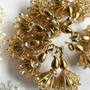 Pearl Crystal Tassel Glass Bead Decorative Tassel Bead Bridal Latkan Wedding Dress Charm Embellishment Tiebacks 5 colours 2 pair  4.5cm