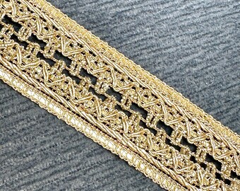 9mtr 3.5cm zari con cable Recorte Cinta Sari Borde Costura Suministro Indio Elaboración Decorativo Oro Traje Saree Encaje Embellecimiento Recorte encaje