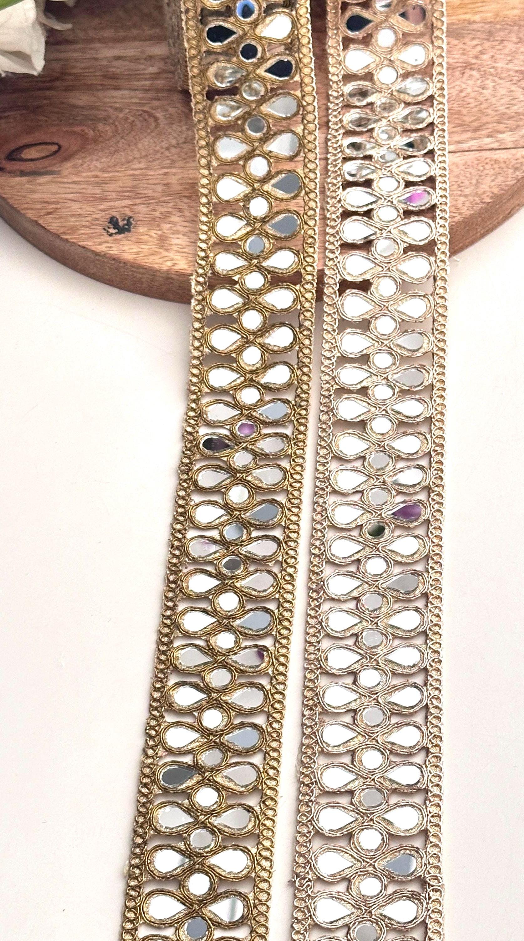 Vintage Beaded Waist Belt Handmade in India Boho Mirrored Mirror Belt India - Etsy main image 3