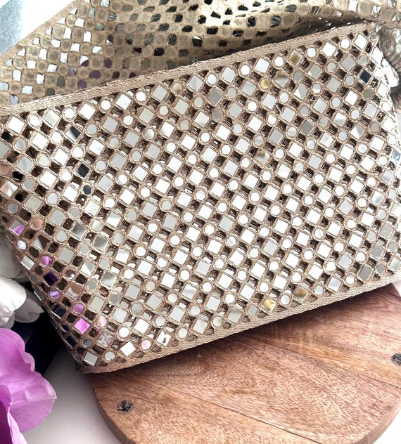 Handmade Gold Silver Boho Mirror Sequin Statement Belt Festival Rave Belly Dance Amazon.com: Womens Fashion Beaded Belt with ties | Metal  main image 3