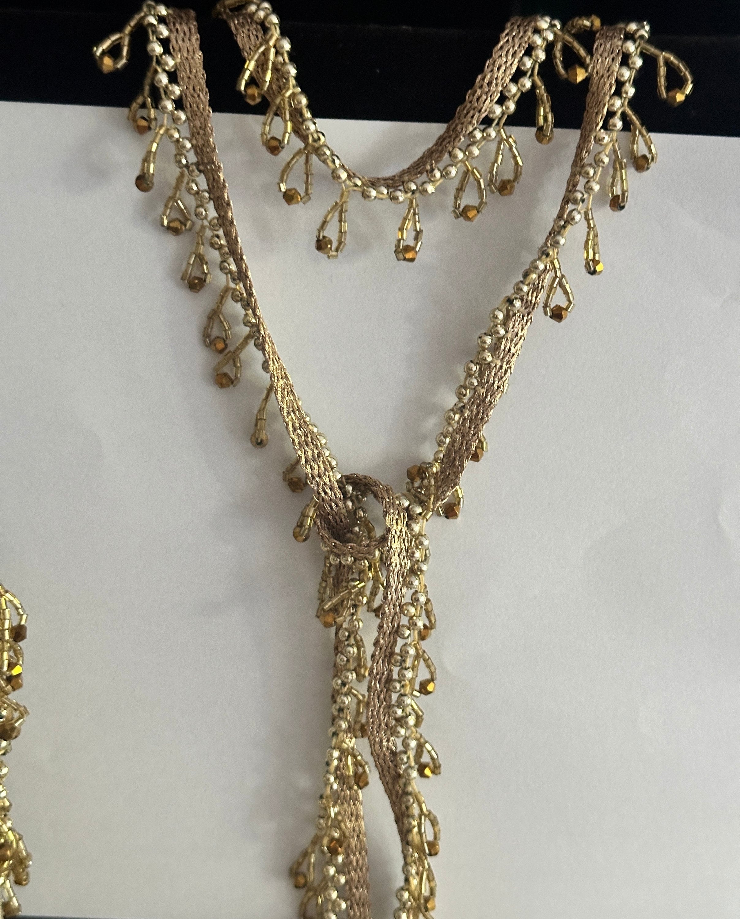 Gold Glass Bead Tassel Decorative Pendant Tassel Wedding Trim Bridal Belt Tassel Latkan Jewellery Lace Sewing Craft Saree Ribbon By Yrd