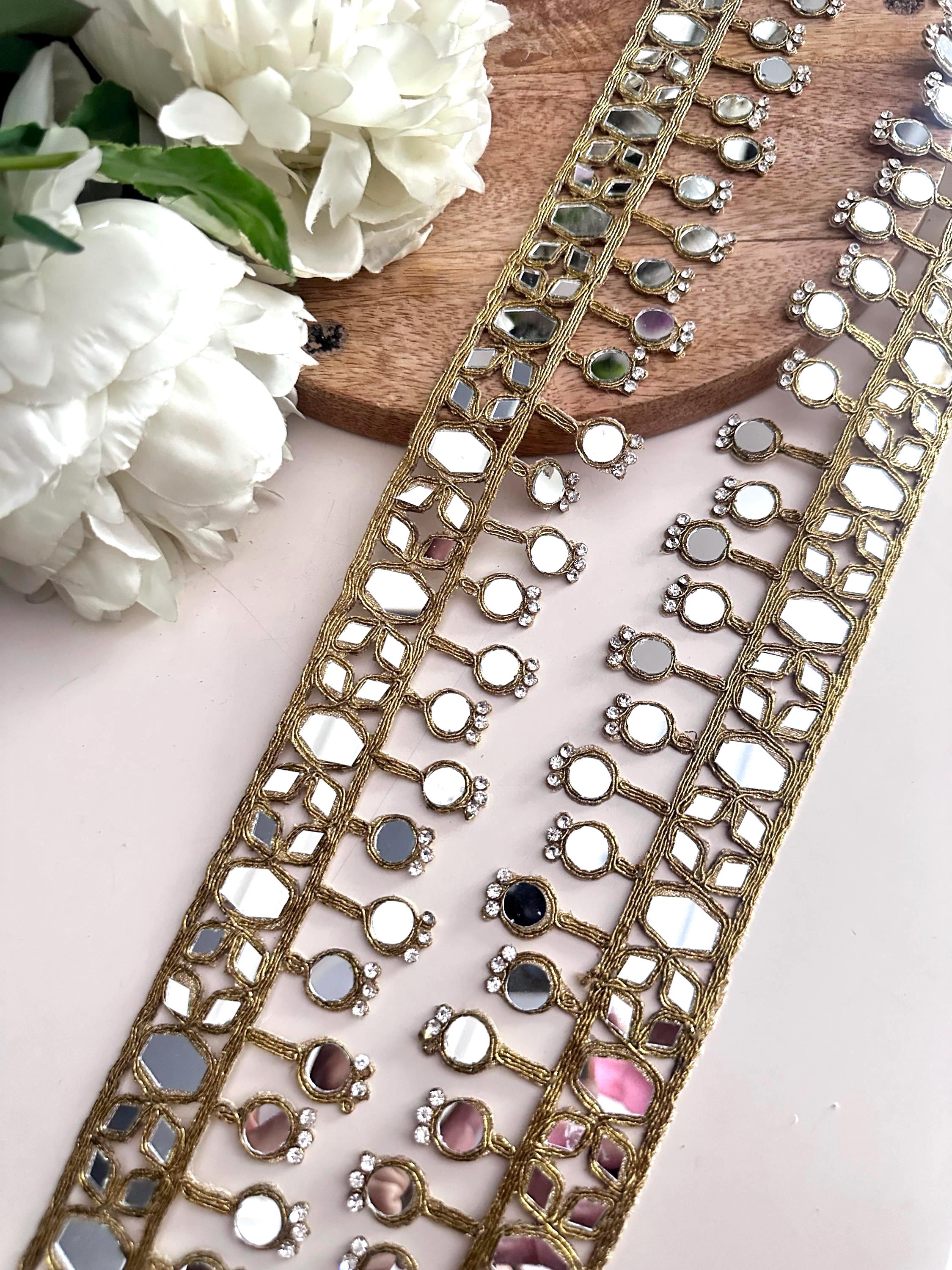 Vintage Beaded Waist Belt Handmade in India Boho Mirrored Mirrorwork Boho Waist Belt: Multicolor Embroidered Metal  main image 2