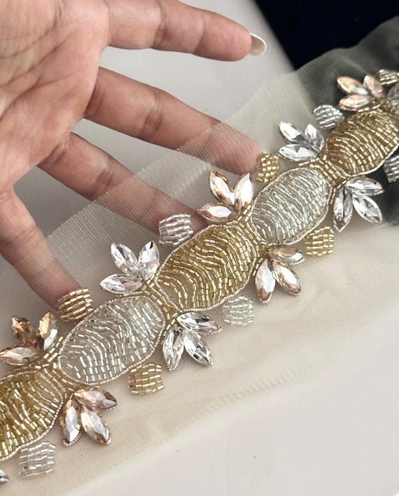 Bridal Rhinestone Belt or Headpiece YSNOOWE Handmade Bride Rhinestone Belt for Wedding Dress  main image 4