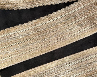 2 yards 7.5cm Beautiful Gold  Zari Embroidered  Lace, Indian Ribbon Trim, DIY Sewing Crafting dupatta, necks,Drapery Lampshade Lace, gifting