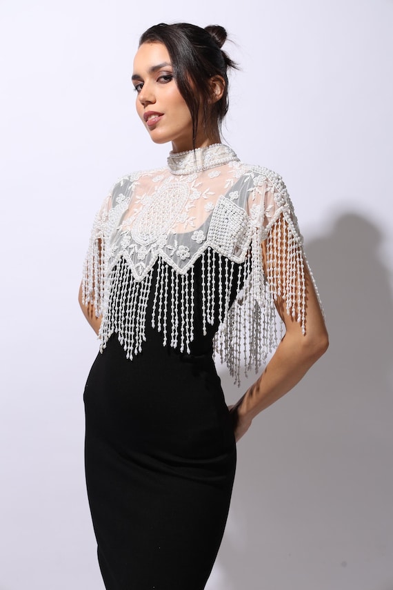White Embroidered Beaded Cape Bridal Shoulder Cover up Pearl Fringe Capelet for Dresses Handmade Embellished Cape Wedding Shawl for Gown - Etsy White Embroidered Beaded Cape Bridal Shoulder Cover up Pearl Fringe Capelet for Dresses Handmade Embellished Cape Wedding Shawl for Gown - Etsy