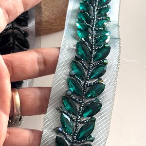 Luxury bridal sash embellishment with crystal and rhinestone details