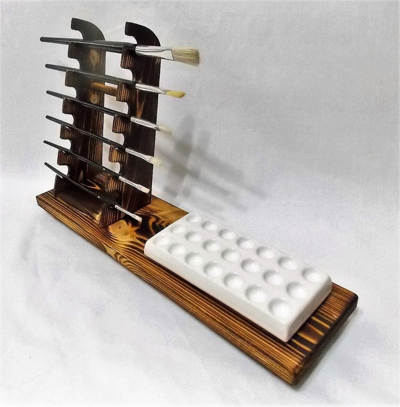 handmade paint brush rack