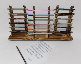 Pen stand rack holder desk top ink fountain pen etc display stand holds 18