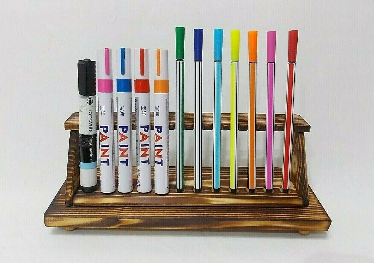 5 Portapennini In Legno Di Sandalo Per Calligrafia - 173mm, Per Pennini A Immersione, Mogano - Foto 5