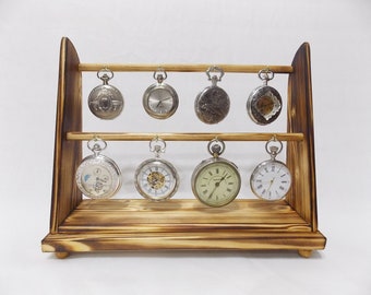 Holds 8 Pocket watches pocket watch stand rack holder desk top display fob watch wood