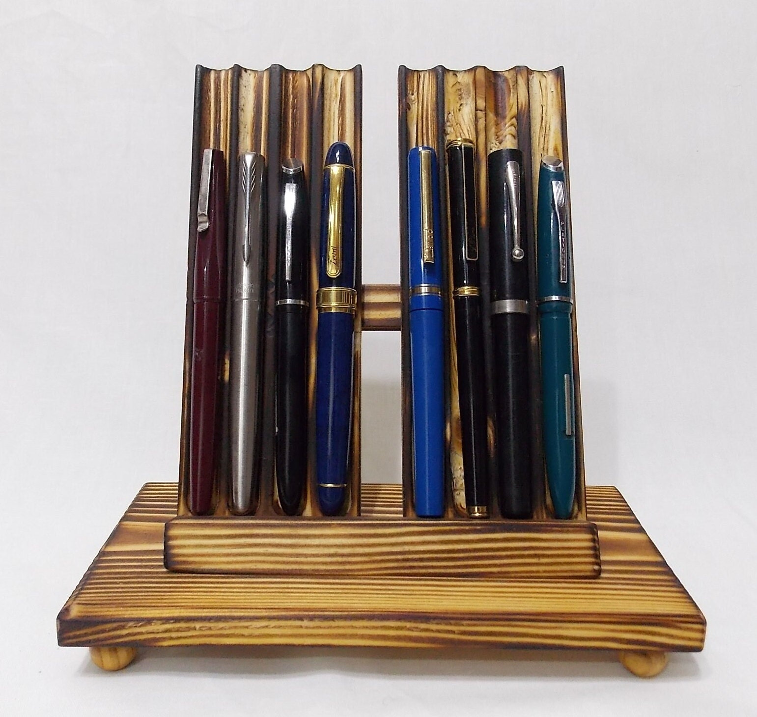 Pen stand rack holder desk top ink fountain pen etc display stand holds 12