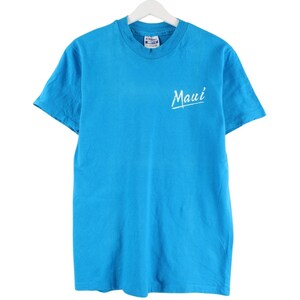 Hanes 90s Vintage Maui Single Stitch T-Shirt Blue M Men