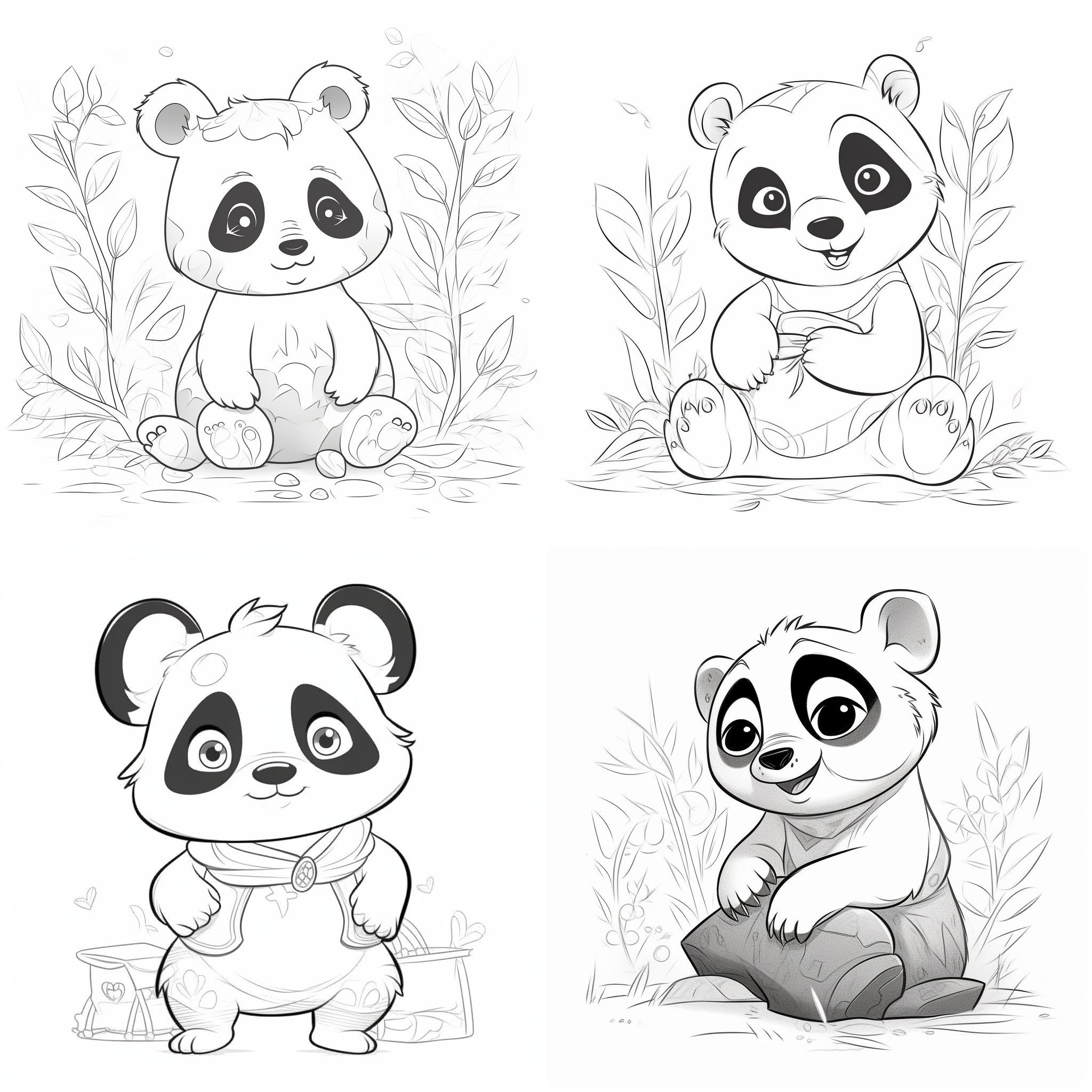 Dibujos para colorear Panda bebé - Etsy España
