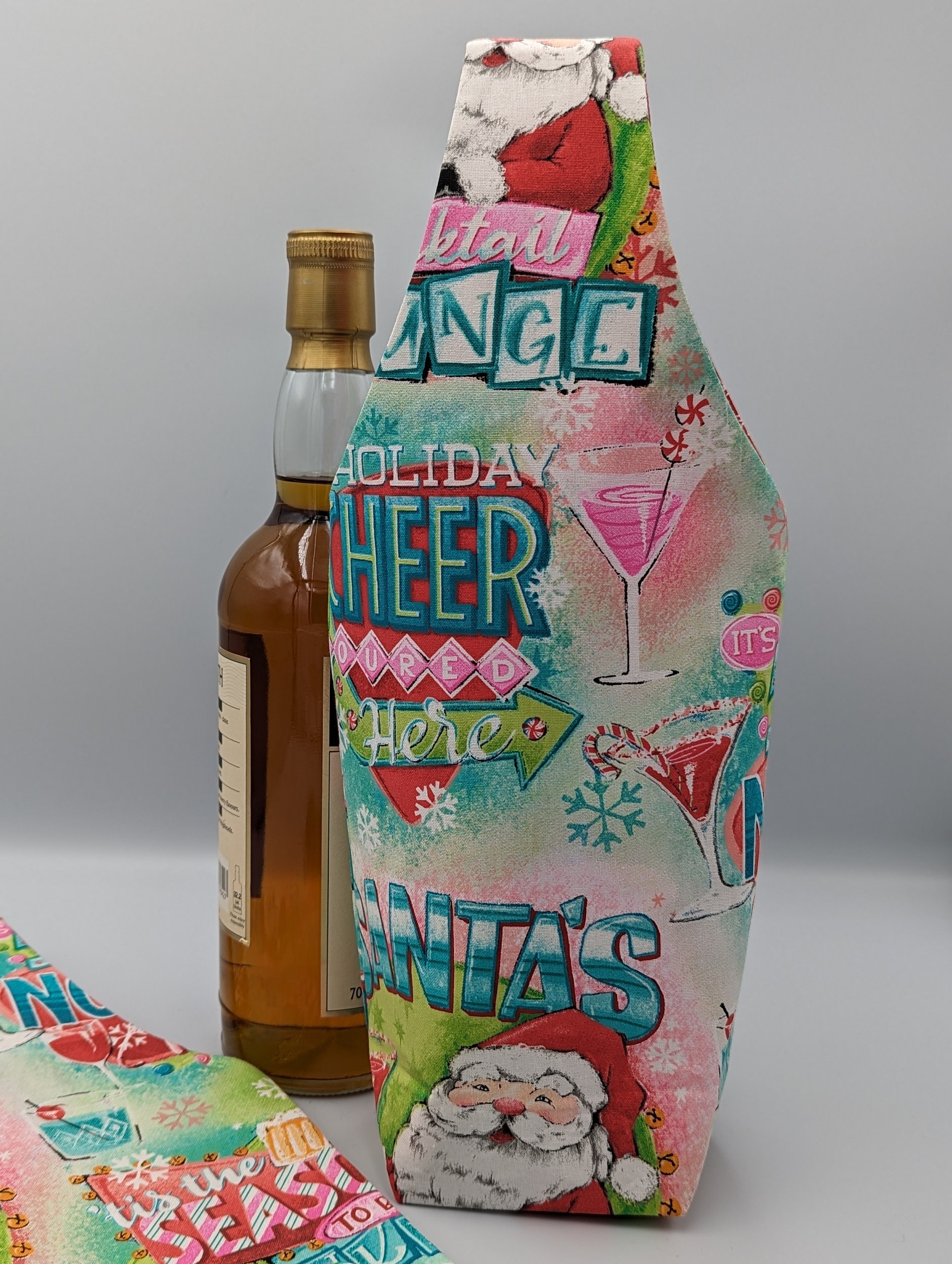 Idena 31370 Christmas Bottle Bag - Colourful Gift Bag, 35 X 10 X 10 Cm, Reusable, Assorted Designs, Cord Handle For Wine, Liquor & Holiday Gifts - View #13