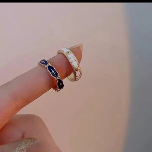 Vintage Enamelled Couple's Adjustable Ring