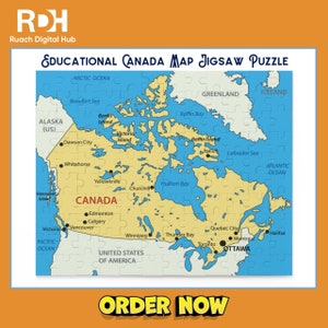 Puzzle éducatif carte du Canada pour enfants et adultes Outil d'apprentissage de la géographie interactif et amusant avec des couleurs vives et des pièces de haute qualité