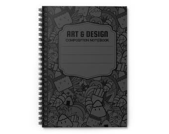 Dark Grey Spiral Notebook: Ruled Line Journal, 118 Pages