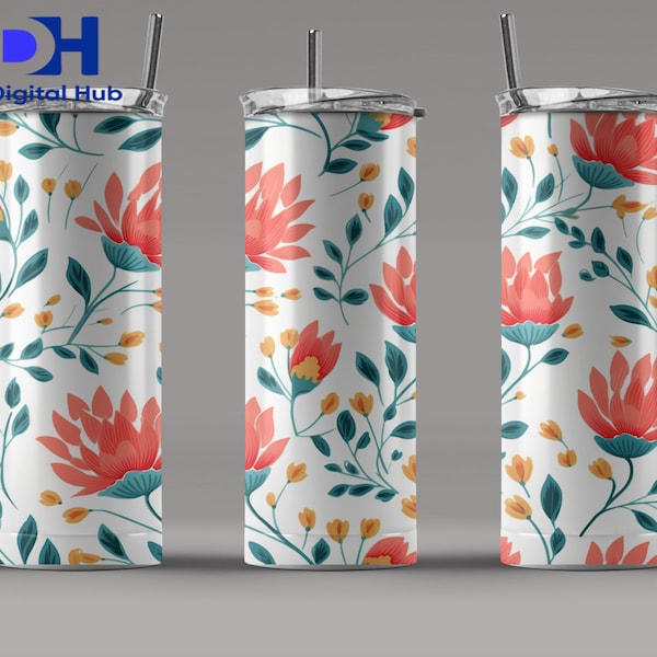 Blooming Protea Insulated Tumbler 20oz - Vibrant Floral Design, Stainless Steel, with Straw and Lid - Exotic Flower Drinkware