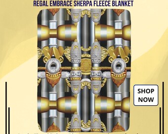 Regal Embrace Sherpa Fleece Blanket - Majestic Warmth for Your Royal Repose