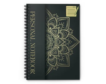 Personalized Spiral Notebook: Ruled Line Journal, Dark Grey Cover