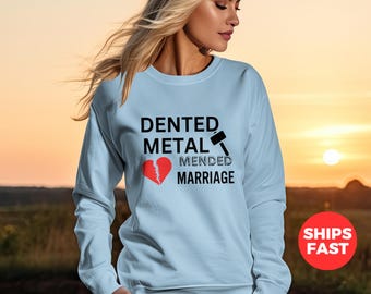 Dented Metal Mended Marriage Hoodie - Couples Matching Shirt