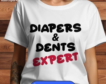 Diapers & Dents Expert Hoodie: Funny New Dad Gift