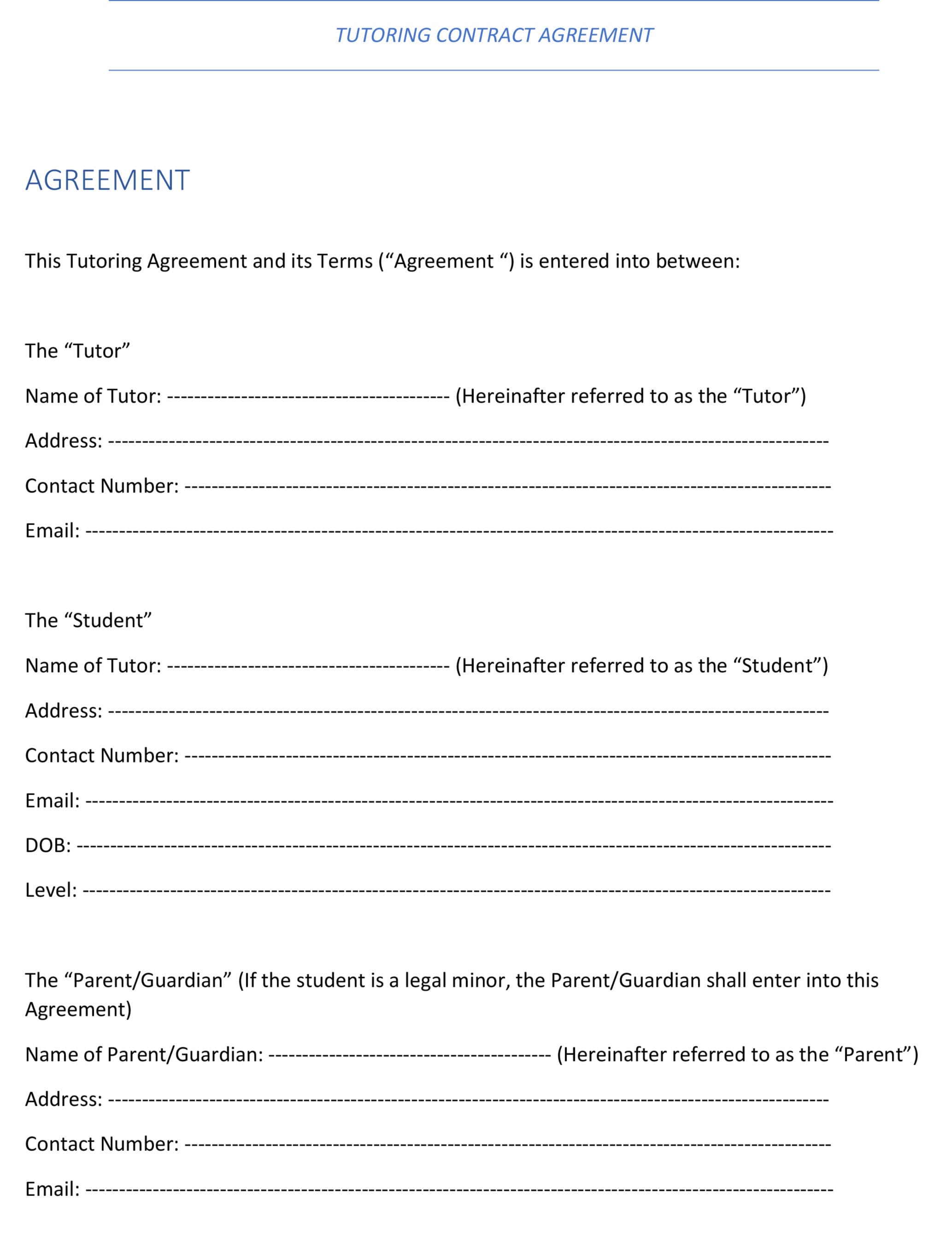 Tutor Contract Template Business Card Template Invoice Template Etsy Tutor Contract Template Business Card Template Invoice Template Etsy