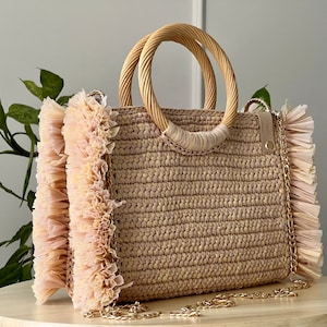 Rose Bag, Crochet Crossbody Handmade Bag, Luxury Bag Rose Bag, Crochet Crossbody Handmade Bag, Luxury Bag