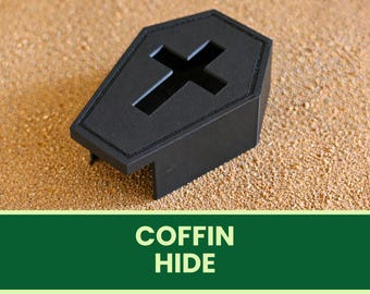 Coffin Reptile Hide – 3D Printed Bearded Dragon, Gecko, Snake & Hamster Terrarium Shelter