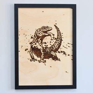 ヒョウモントカゲモドキギフト、爬虫類ペットのウォールアート、レーザー彫刻のトカゲの絵、アゴヒゲトカゲのデコレーション、ヤモリ愛好家へのホームギフトアイデア