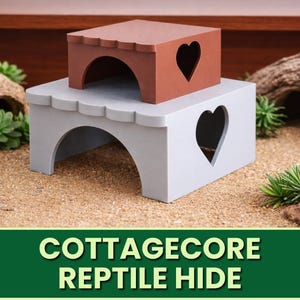 Cottagecore Reptilien Versteck – Terrarium Unterschlupf für Bartagamen, Geckos, Schlangen & Hamster