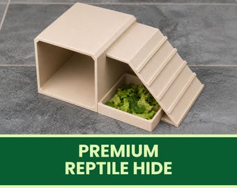 Reptile Hide For Snakes, Leopard Geckos, & Bearded Dragons: Plastic Terrarium Cave Enclosure Decor Accessory