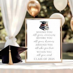 Behind you all your memories Inspirational Quote, Graduation Quote, Inspirational Sign Download, 4 Designs Included 5 x 7