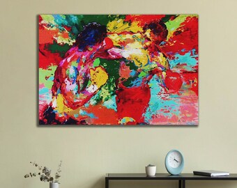 Leroy Neiman Rocky Balboa vs Apollo Canvas Print Art, Rocky Balboa Poster, Boxing Figting Clup Wall Decor, Gym Art Prints, Ready to Hang