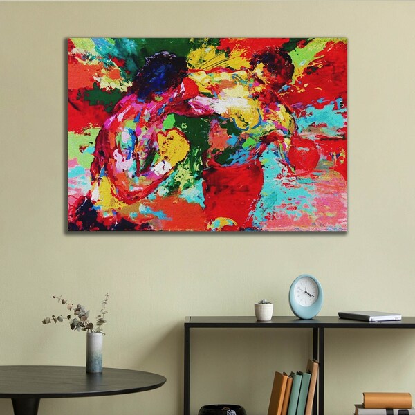 Leroy Neiman Rocky Balboa vs Apollo Canvas Print Art, Rocky Balboa Poster, Boxing Figting Clup Wall Decor, Gym Art Prints, Ready to Hang