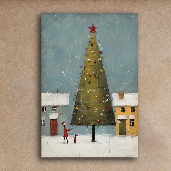 Christmas Tree Print Canvas - Etsy