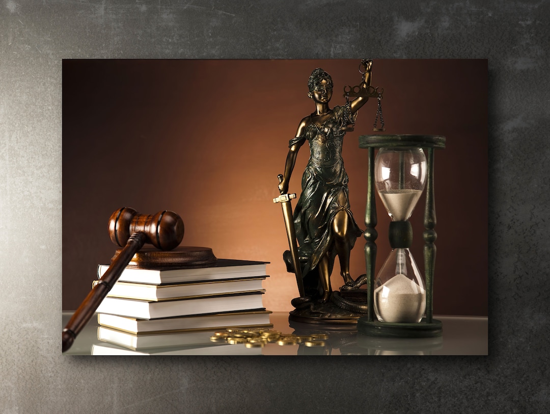 Scales of Justice Canvas Print, Law Office Wall Art, Lawyer Art Print