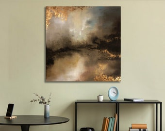 Brown Abstract Canvas Art, Textured Wall Decor, Abstract Wall Art, Contemporary Art, Living Room Decor, Minimalist Canvas Artwork