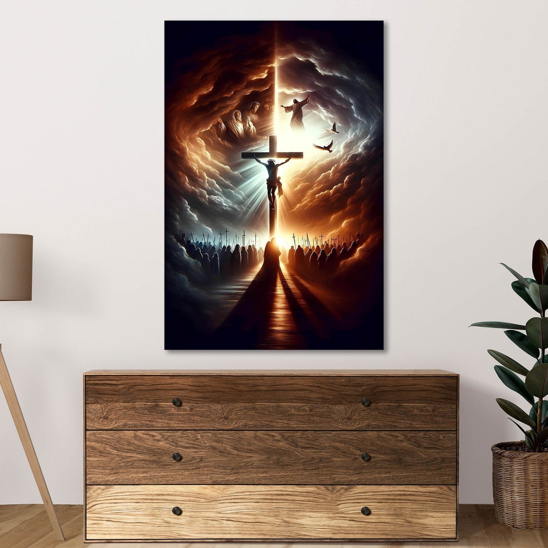 Jesus Leinwandbild 40x60cm - Wandkunst Auf Leinwand | Moderne Religiöse Dekoration