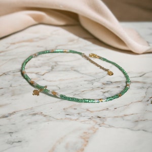 Collier ras de cou miyuki vert menthe avec ou sans pendentif collier de perles minimaliste pour femmes image 3