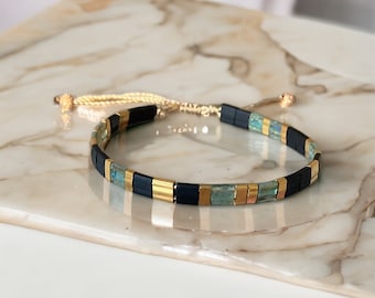 Miyuki tila bracelet adjustable 24 carat gold plated handmade boho bracelet for women