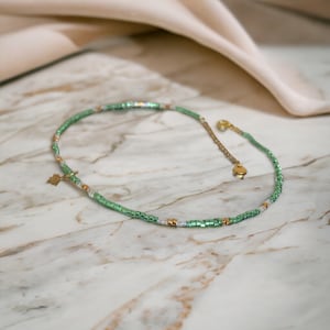 Collier ras de cou miyuki vert menthe avec ou sans pendentif collier de perles minimaliste pour femmes image 5