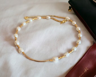 Collier  miyuki et perles de culture, longueur au choix collier fantaisie chic pour femmes