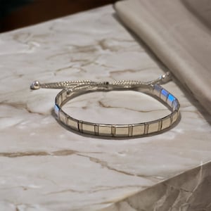 miyuki tila silver sliding bracelet, tila silver bracelet