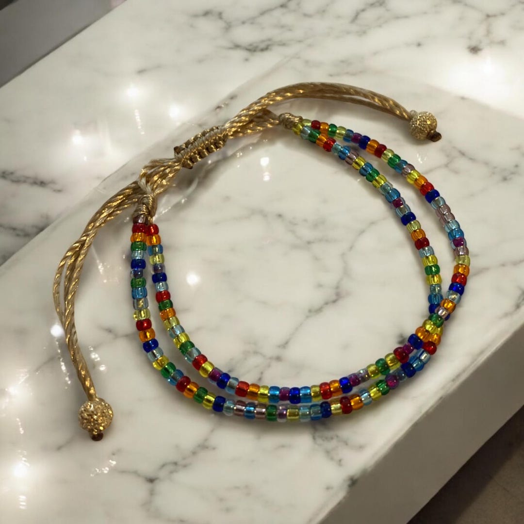 Double Miyuki Rainbow Sliding Bracelet for Women - Etsy